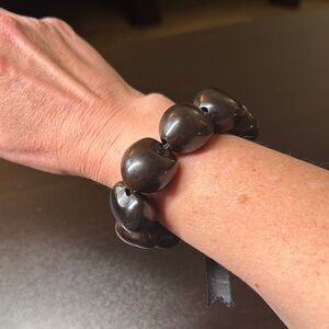 Chunky Black Beaded Bracelet